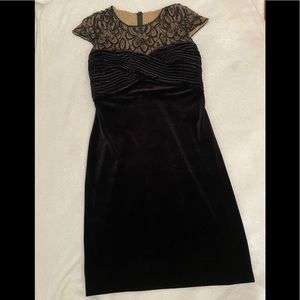 NWOT Tadashi Collection Black velvet dress.